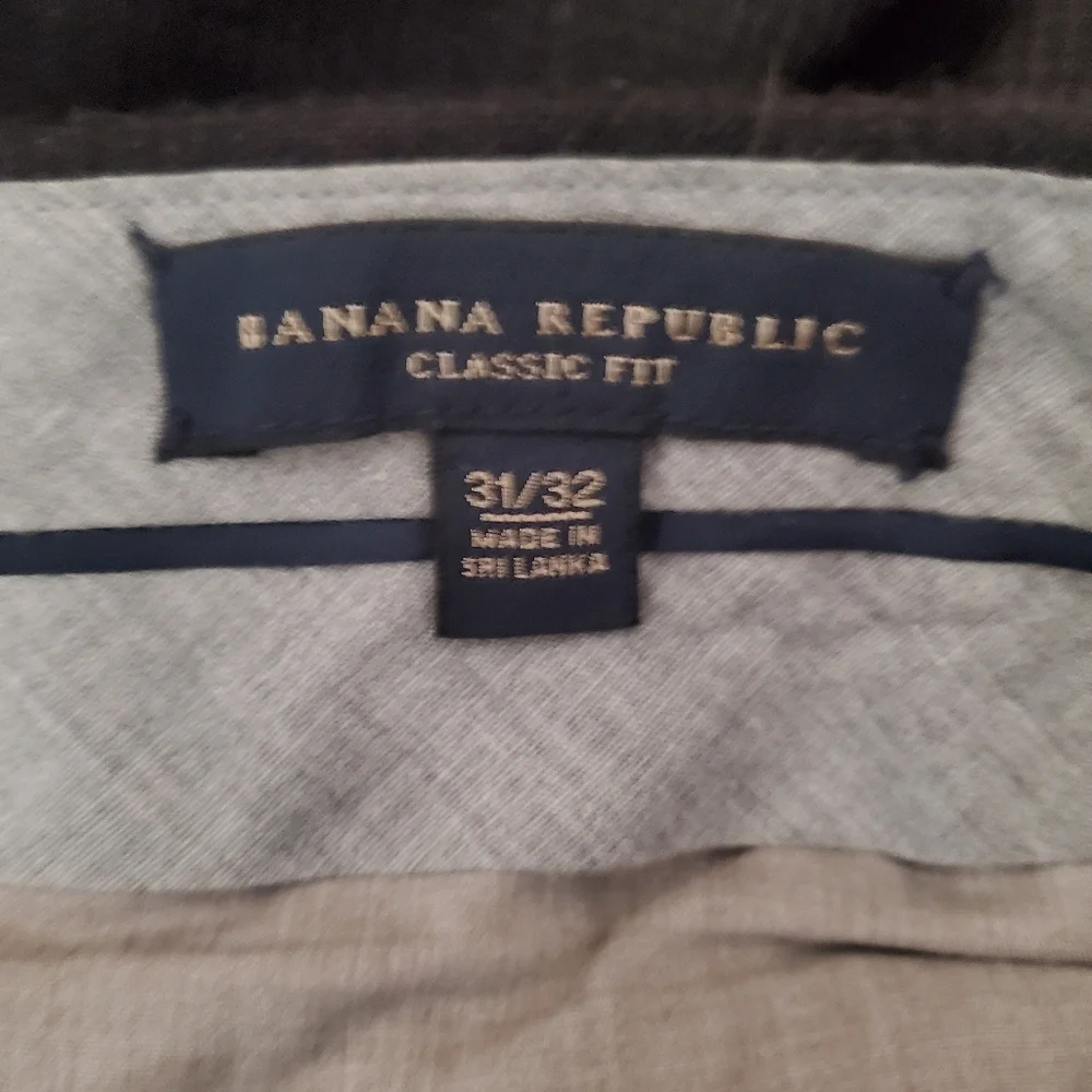 ◇ Banana Republic Mens Gray Wool Flat Front Trousers Size 31/32